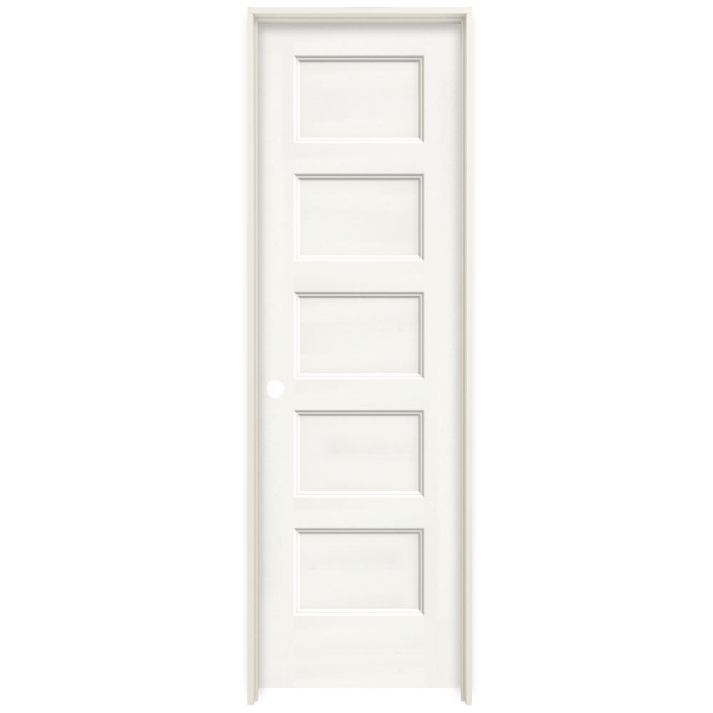 JELD-WEN 24 in. x 80 in. Conmore White Paint Smooth Solid ...
