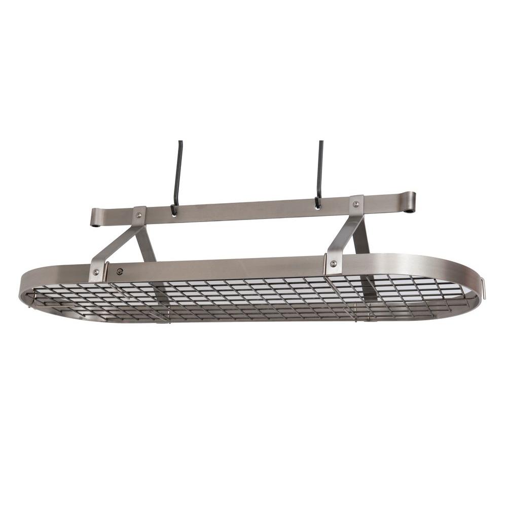 Enclume Premier 4 ft. Oval Ceiling Pot Rack Stainless Steel by Enclume