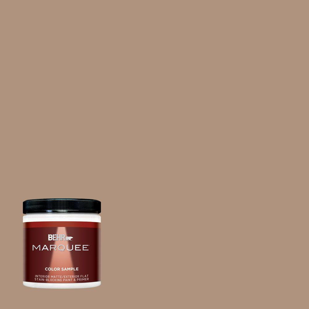 Behr Marquee 8 Oz Ppu4 04 Soft Chamois One Coat Hide Matte Ppu4 04 Soft Chamois One Coat Hide Matte Interior Exterior Paint And Primer In Sample