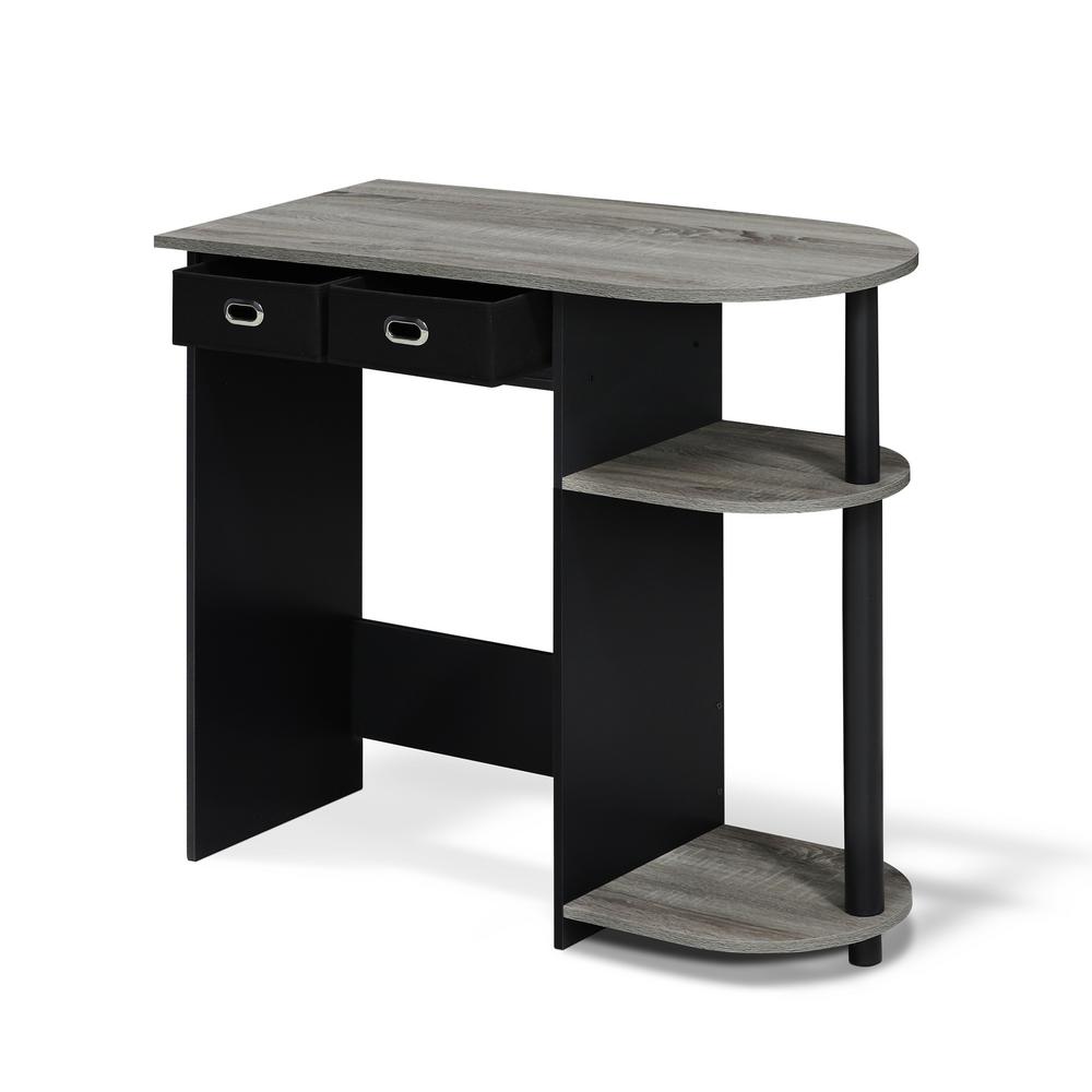 Furinno Go Green French Oak Grey Computer Desk with Bin Drawer 11193GYW