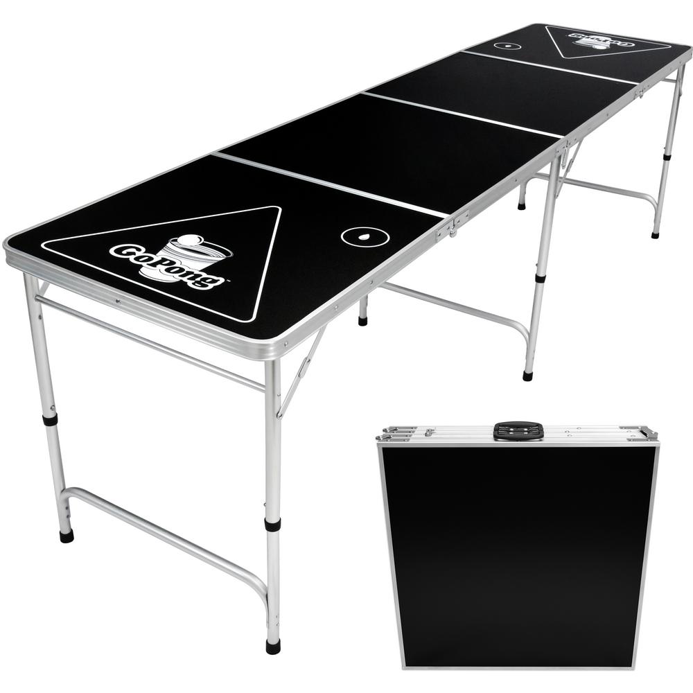 Gofloats 8 Ft Foldable Beer Pong Party Game Table Lightweight Aluminum Design Indoor Outdoor Portable Drinking