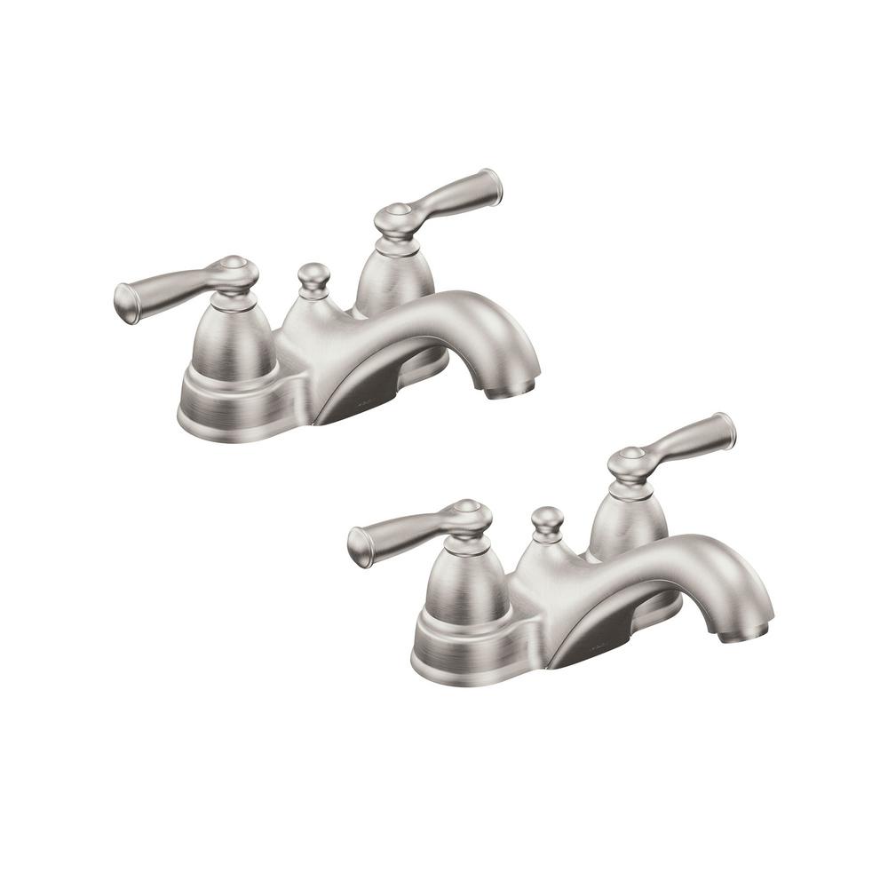 MOEN Adler 4 in. Centerset 2Handle Bathroom Faucet in Spot Resist