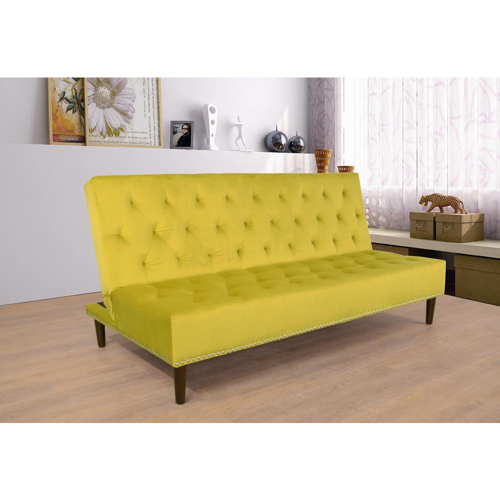 Canary Yellow Convertible Sofa Bed Futon-SH2001 - The Home Depot