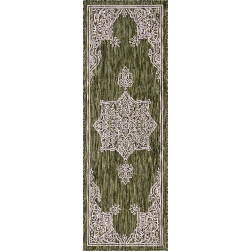 Unique Loom Green Antique Outdoor 6 ft. Runner Rug3145192 The Home Depot