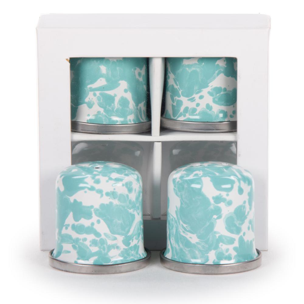 Sea Gl Enamelware Salt And Pepper Shakers Set Of 2 Sea Gl Enamelware Salt And Pepper Shakers Set Of 2
