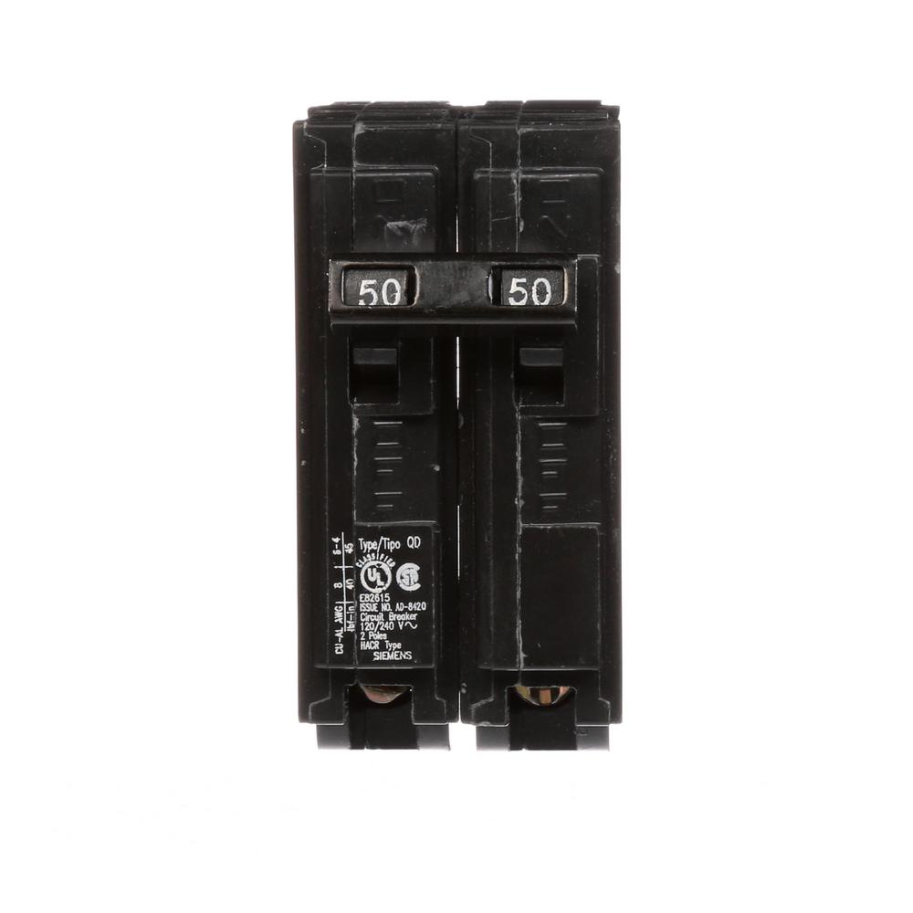 Siemens 50 Amp Double-Pole Type QD Replacement Circuit Breaker-D250