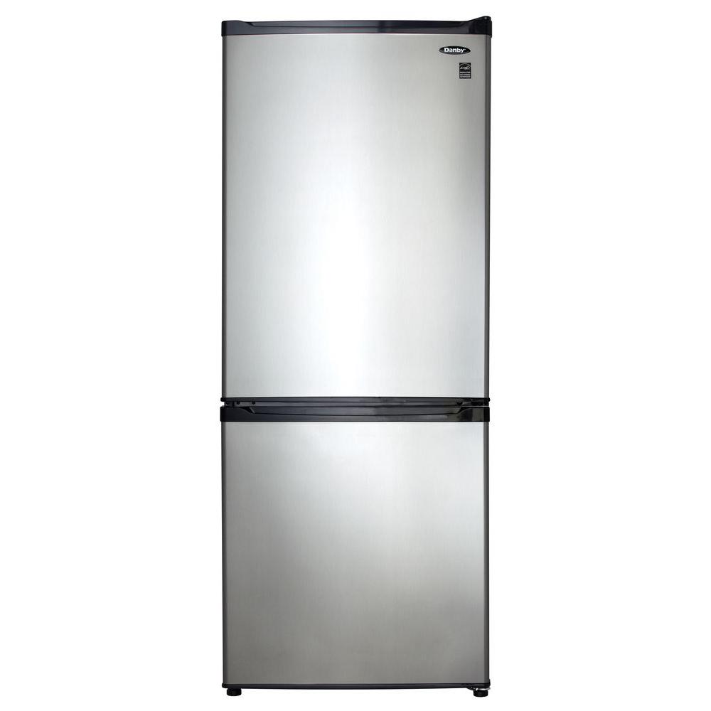 Danby 24 in. W 9.2 cu. ft. Bottom Freezer Refrigerator in Stainless ...