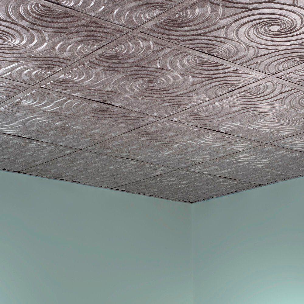 Fasade Typhoon 2 Ft X 2 Ft Vinyl Lay In Ceiling Tile In
