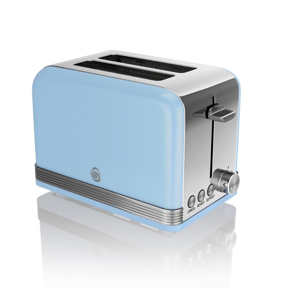 Brentwood CoolTouch 2Slice Blue Retro Toaster with ExtraWide Slots