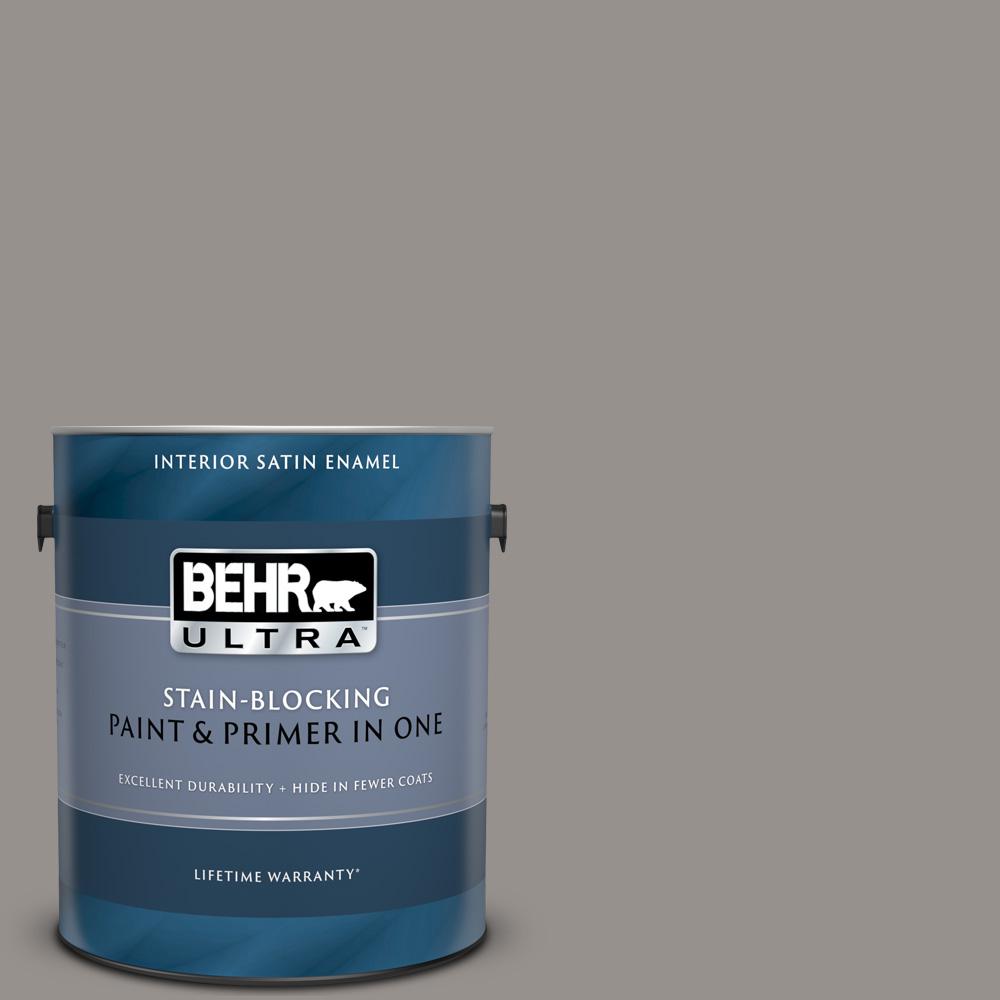 Behr Ultra 1 Gal Ppu18 16 Elephant Skin Satin Enamel Interior Paint And Primer In One
