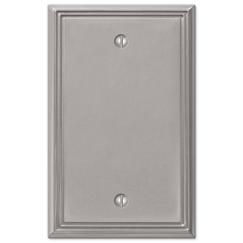 Amerelle Contemporary Medium 1Blank Wall Plate, Medium Oak901B The