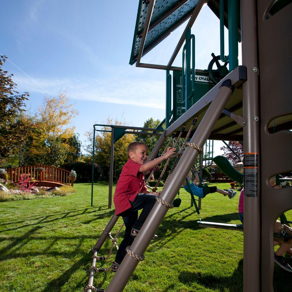 lifetime double slide swing set