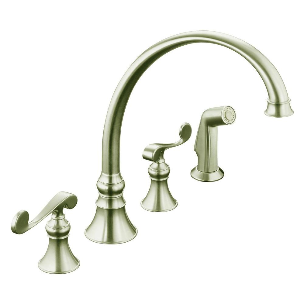 Kohler Revival 4 Hole 2 Handle Standard Kitchen Faucet In Vibrant