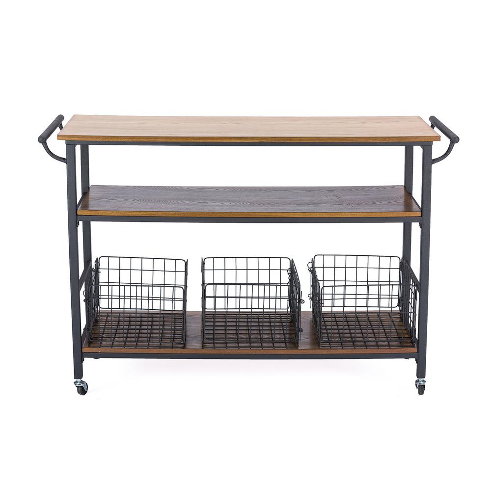 Baxton Studio Lancashire Medium Brown Kitchen Cart288625491HD The
