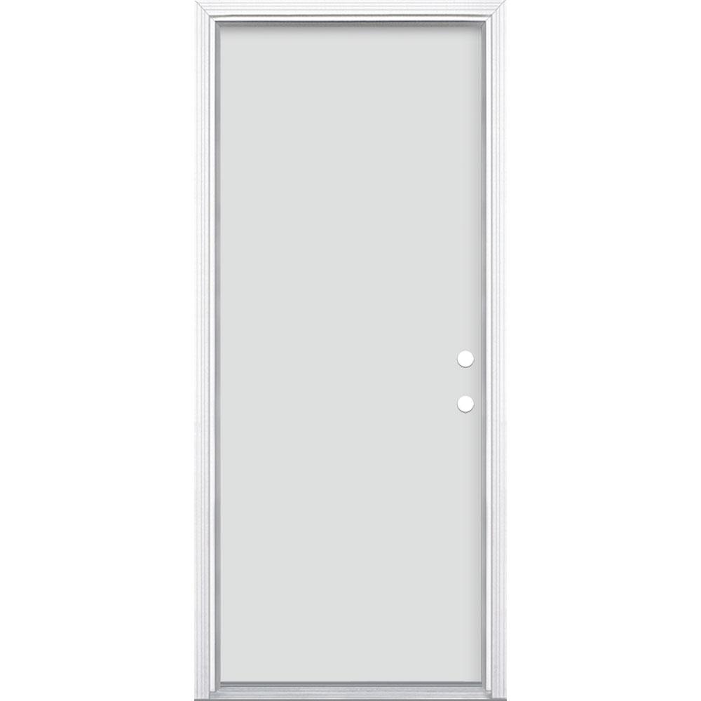 Masonite 32 in. x 80 in. Utility Flush LeftHand Inswing Primed Steel