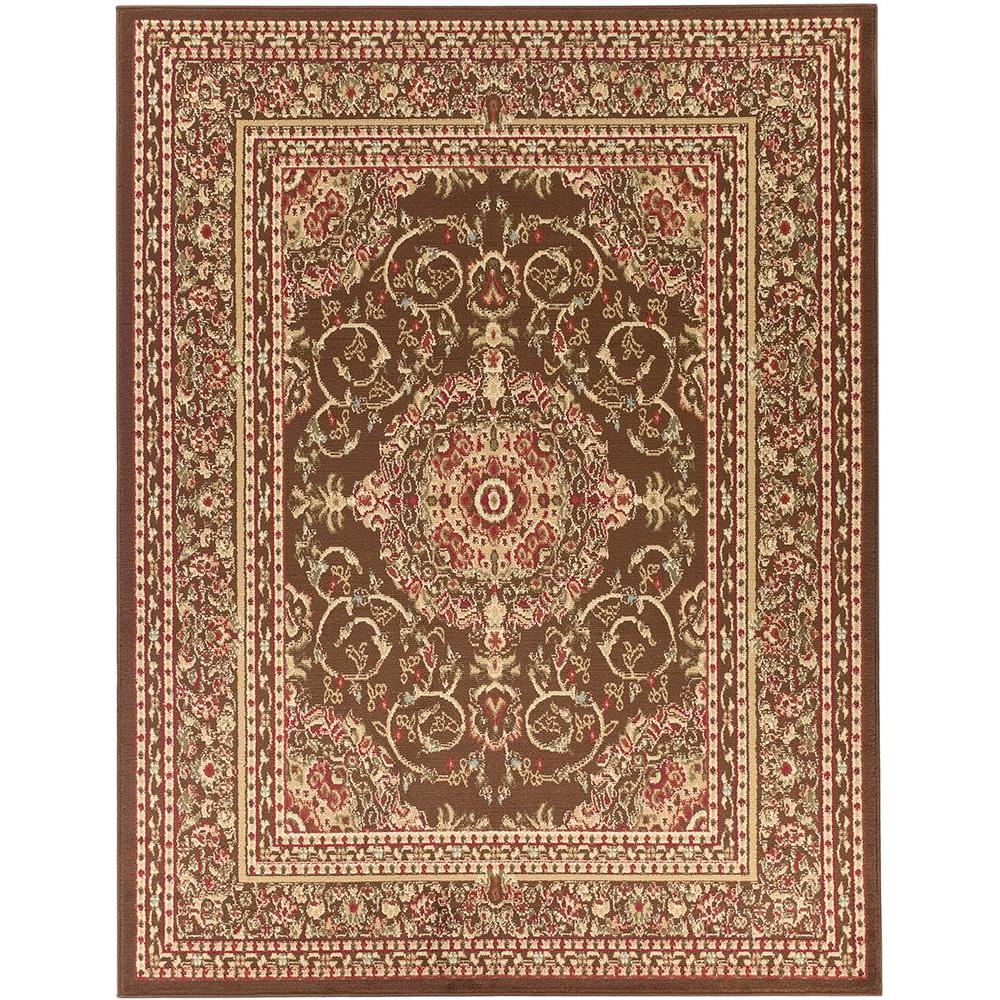 Ottomanson Traditional Oriental Medallion Brown 8 Ft X 10 Area Ottomanson Traditional Oriental Medallion Brown 8 Ft X 10 Area Rug