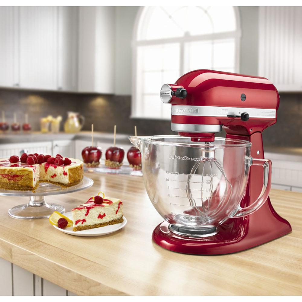 Kitchenaid Artisan Designer 5 Qt Candy Apple Red Stand Mixer Kitchenaid Artisan Designer 5 Qt Candy Apple Red Stand Mixer Ksm155gbca The Home Depot