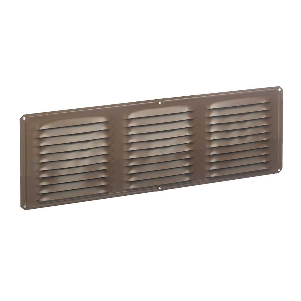 16 in. x 6 in. Aluminum Louvered Soffit Undereave Vent in Brown (24