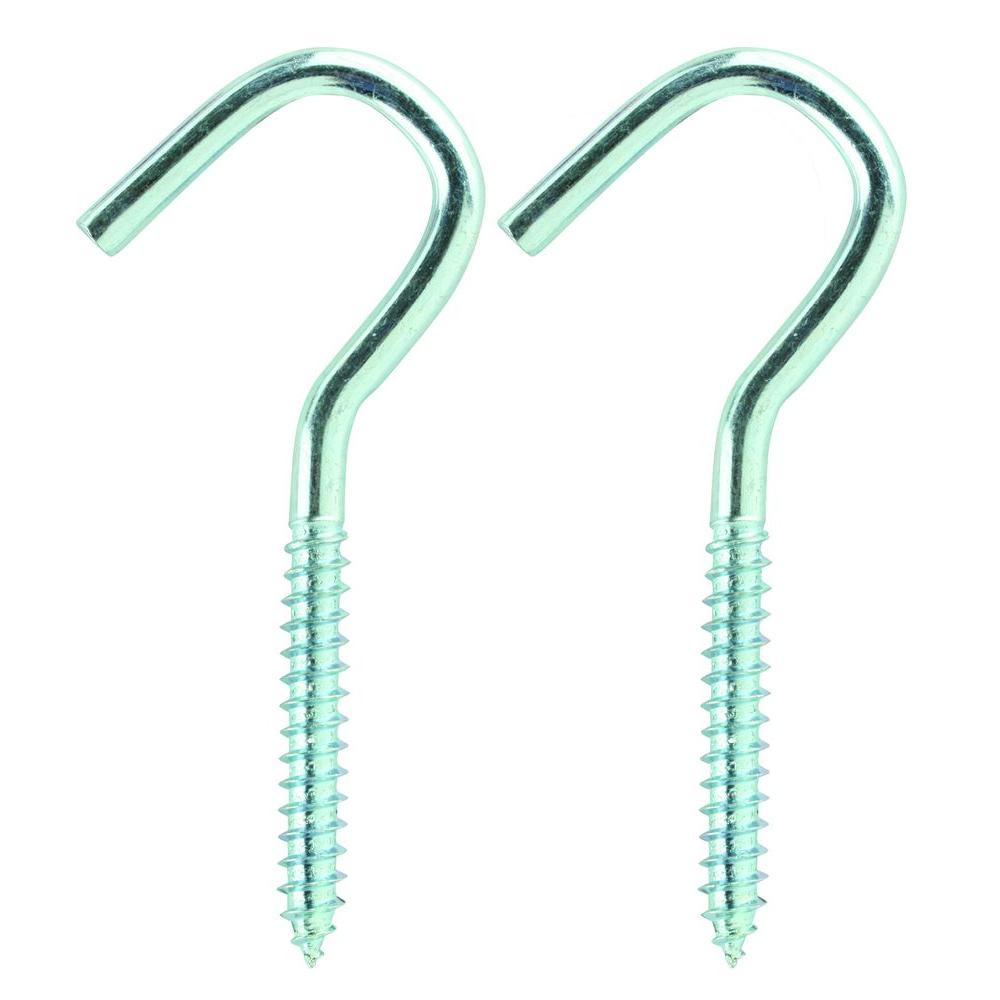 Everbilt 3.9 In. Zinc-Plated Utility Screw Hook (2-Pack)-43054 - The ...