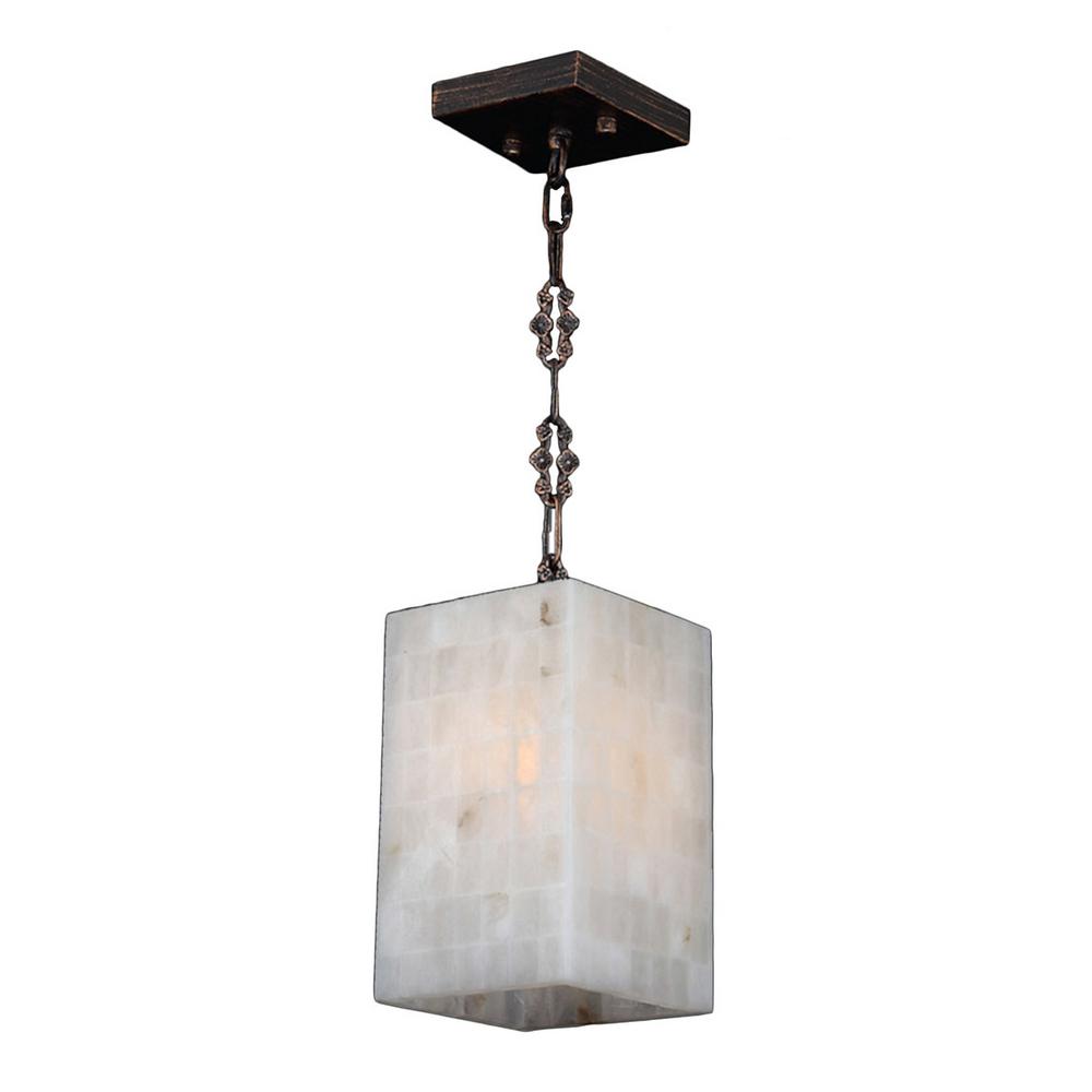 Worldwide Lighting Clearance Pendant Lights The Pompeii 1 Light Flemish Br Natural Quartz Mini Pendant Square