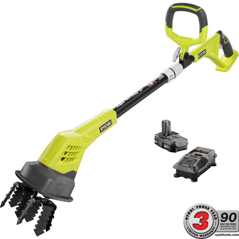 Ryobi ONE+ 18Volt Cordless Battery Cultivator 1.3 Ah Battery and