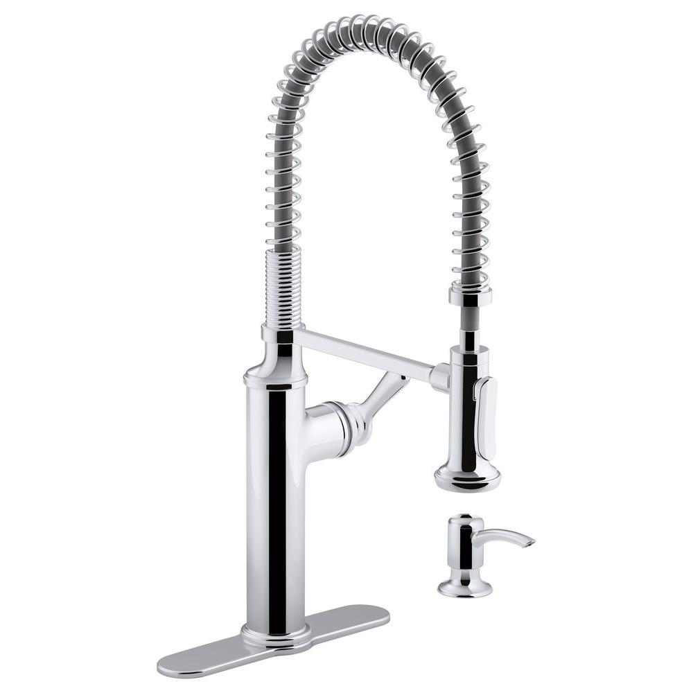 polished chrome kohler pull down faucets k r10651 sd cp 64_1000