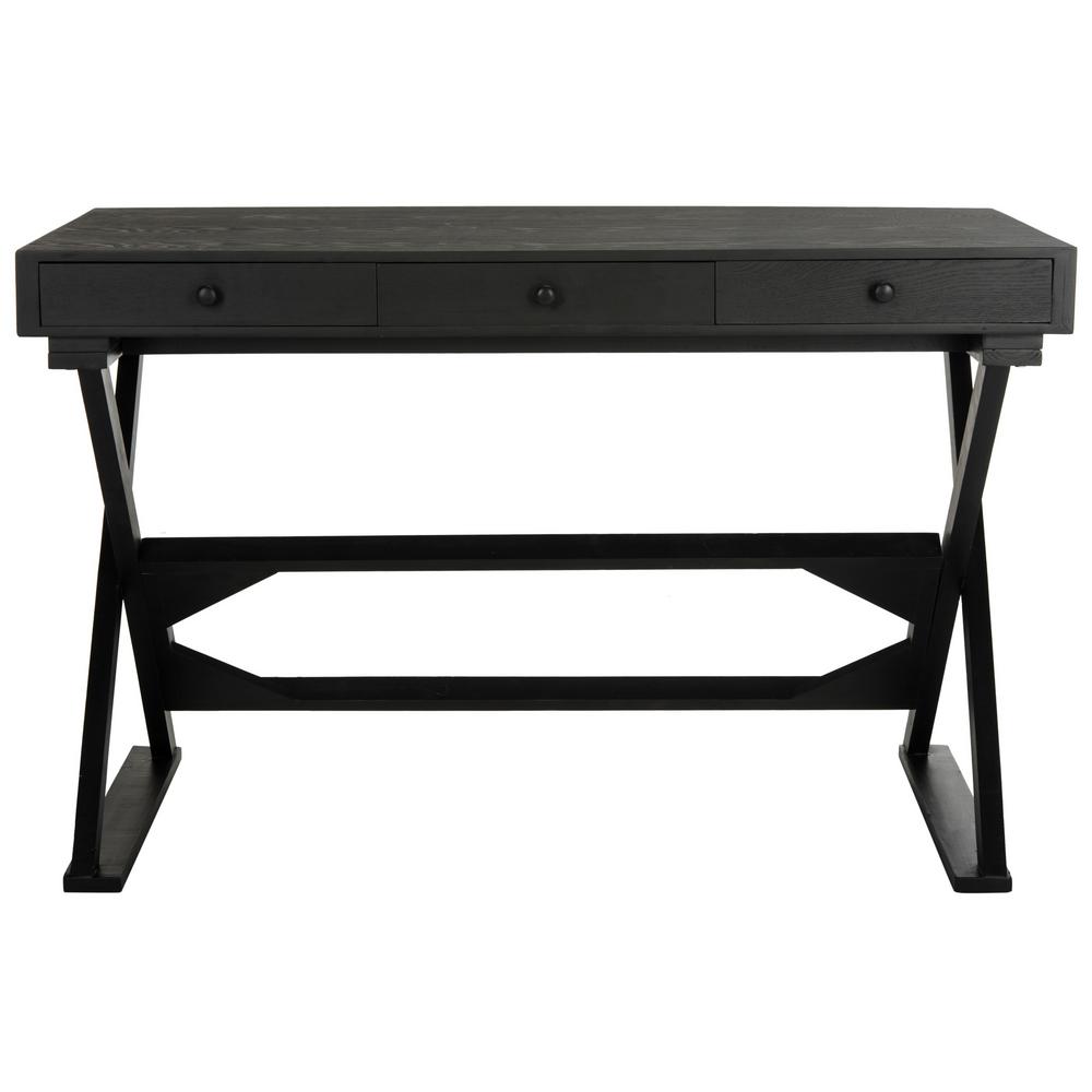 Safavieh Gilbert Distressed Black Desk with 3Drawers AMH1525A The