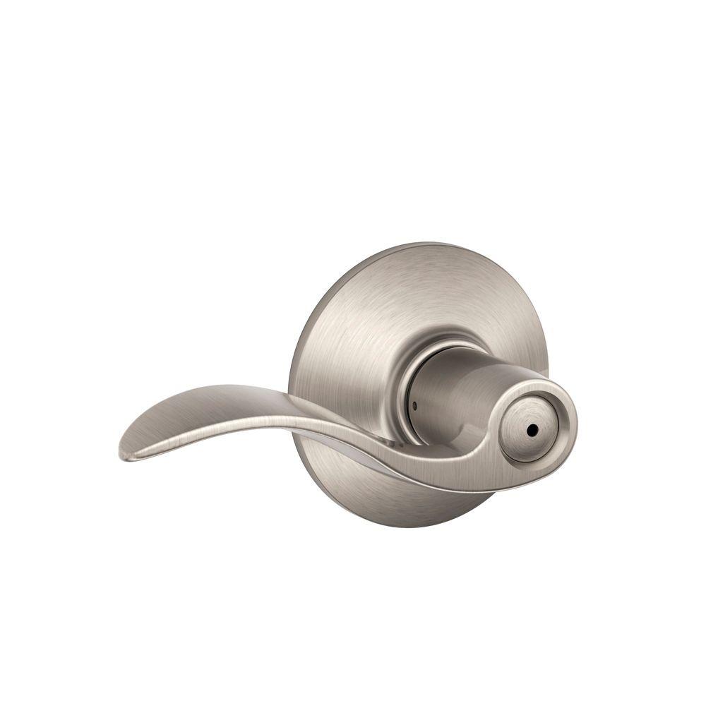 Schlage Accent Satin Nickel Privacy Bed/Bath Door Lever-F9 ACC 9 ...