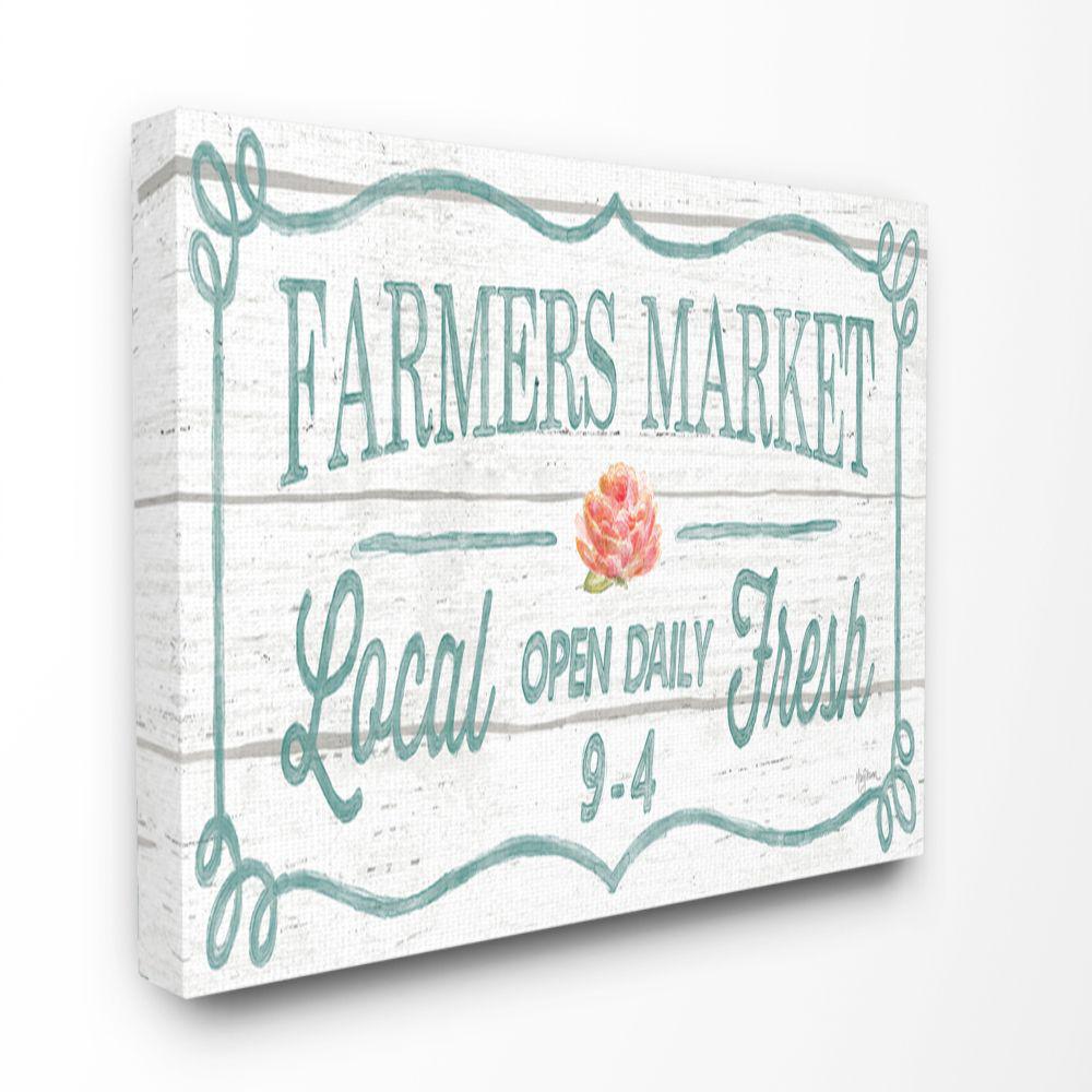 Stupell Industries Farmers Market Rustic Wood Textured Word Design By Mary Urban Canvas Home Wall Art 48 In X 20 In Fap 228 Cn 20x48 The Home Depot