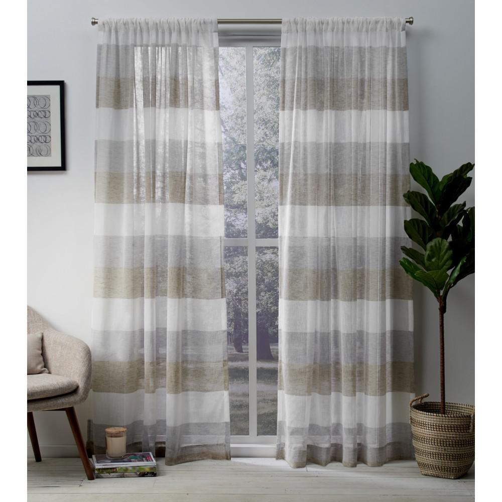 Bern 54 In W X 96 L Sheer Rod Pocket Top Curtain Panel Cafe L Sheer Rod Pocket Top Curtain Panel