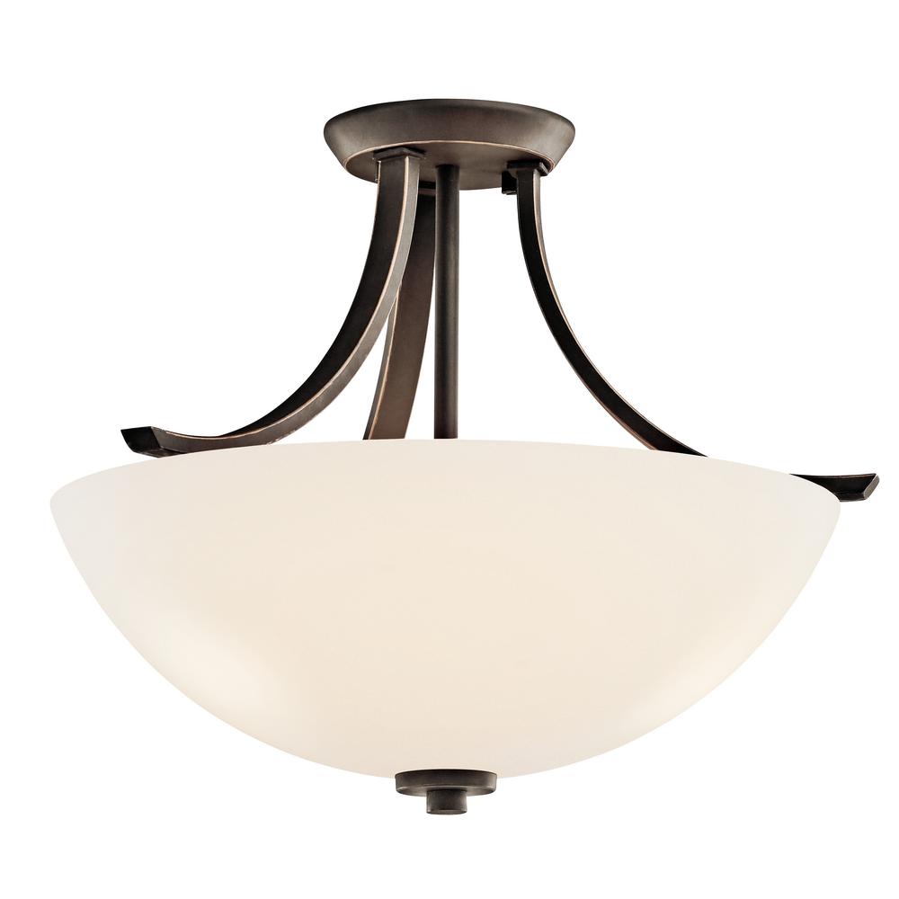 Kenroy Home Dumas 3 Light Golden Bronze Wood Bead Semi Flush Mount 93136gbrz The Home Depot