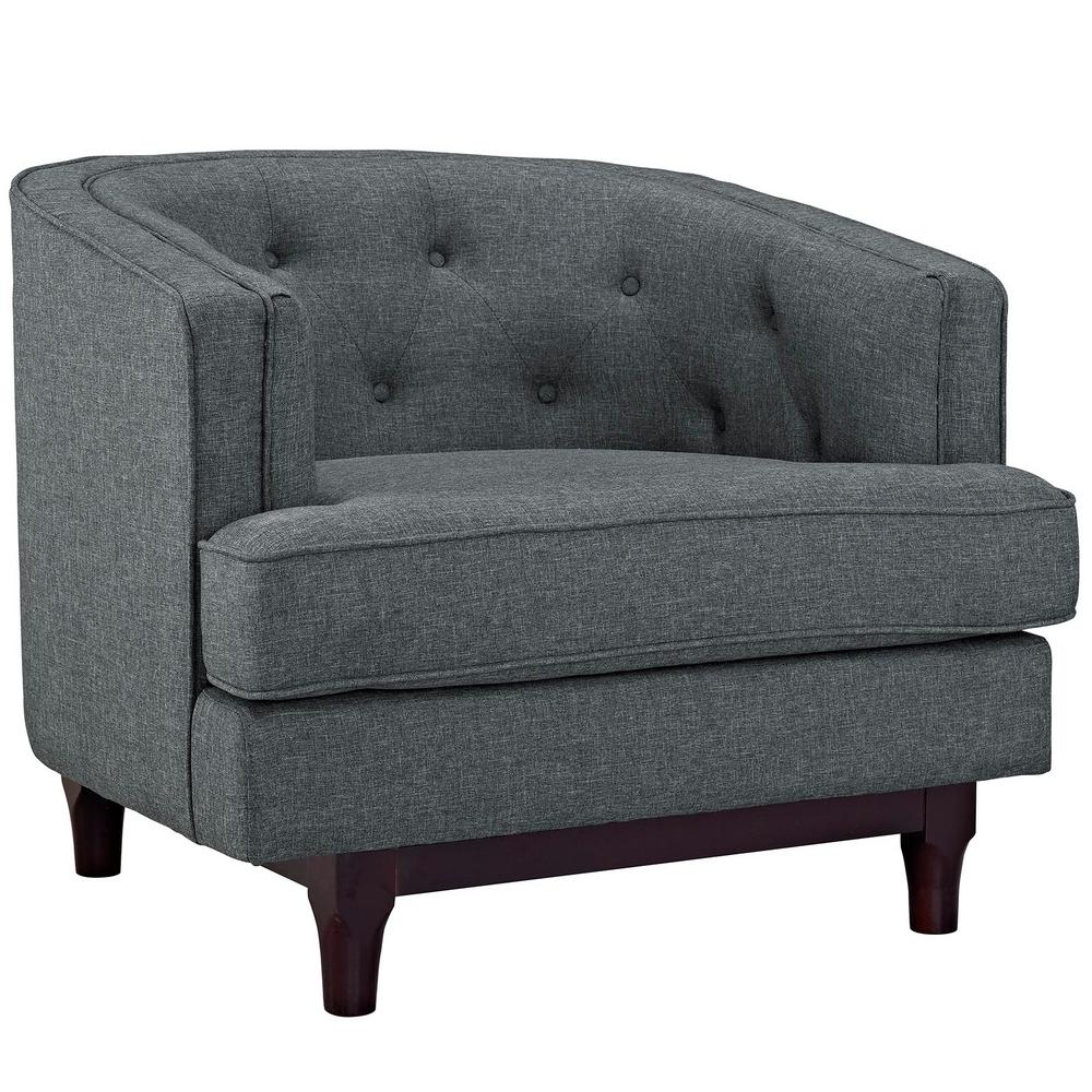 Home Decorators Collection Bentley Smoke Grey Linen Upholstered Arm