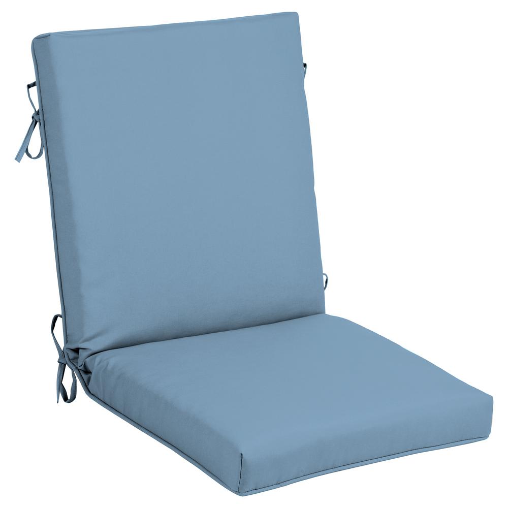 Hampton Bay Cushionguard Denim Outdoor High Back Dining Chair Cushionguard Denim Outdoor High Back Dining Chair Cushion