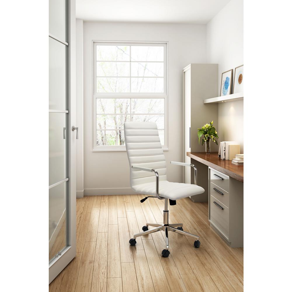 Zuo Pivot White Office Chair 100773 The Home Depot