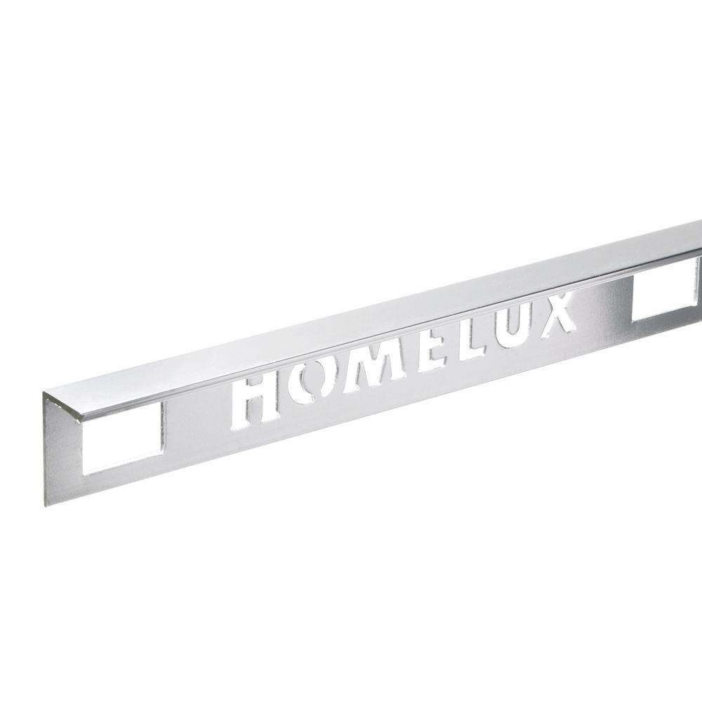 3/8 in. x 8 ft. Chrome Effect Straight Edge Tile TrimH221948 The