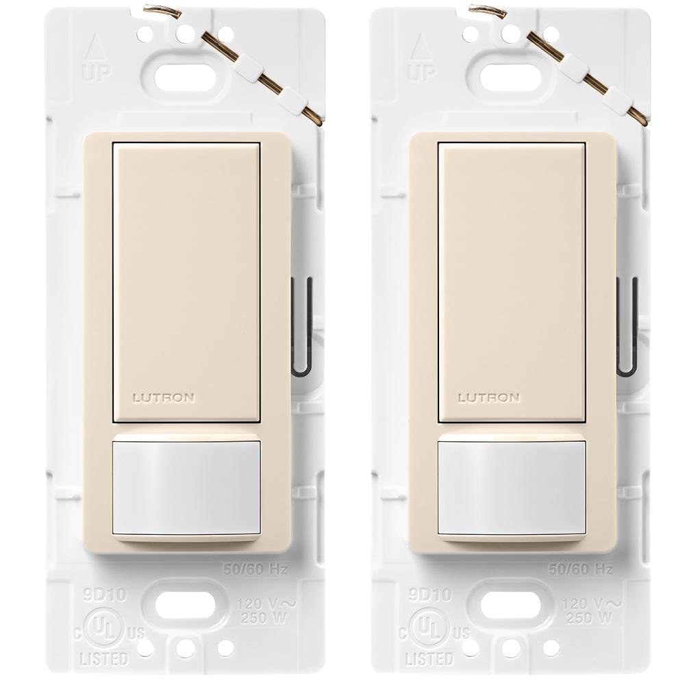 Lutron Maestro C.L Dimmer and Motion Sensor, Single Pole and MultiLocation, Light AlmondMSCL