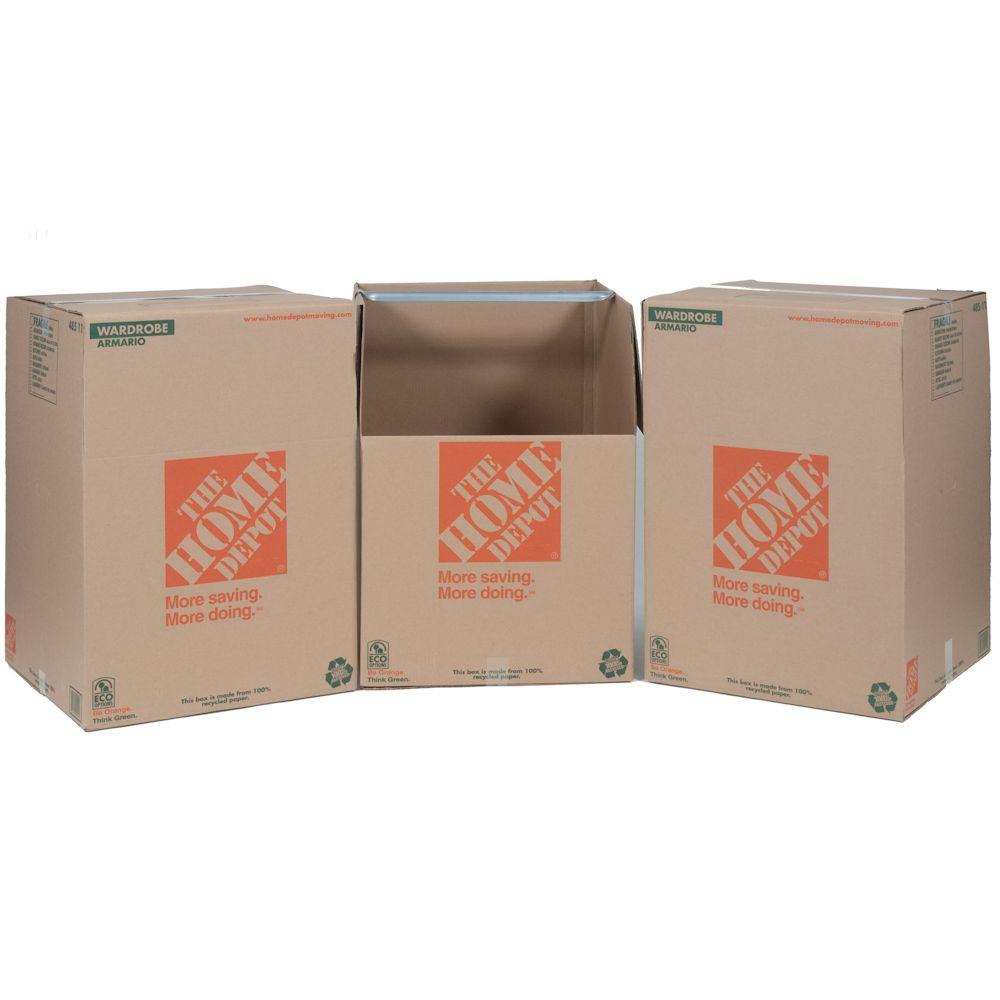 The Home Depot 24 In L X 34 In W X 24 In D Wardrobe Box With Metal   The Home Depot Moving Boxes 713645 64 300 