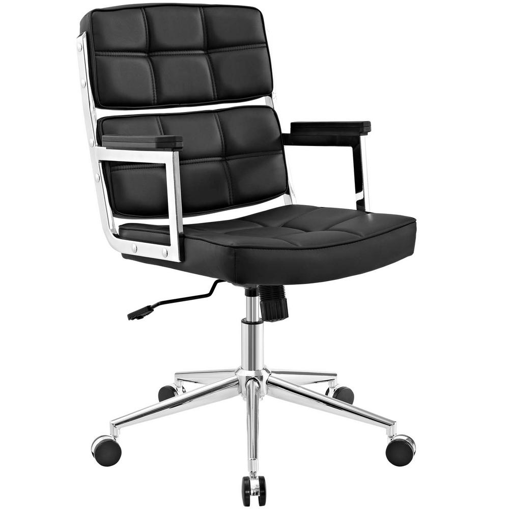 MODWAY Portray Black High-Back Upholstered Vinyl Office Chair