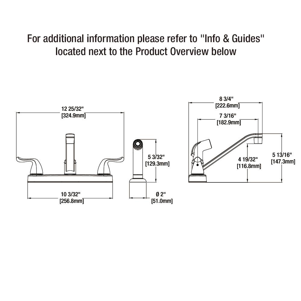 Glacier Bay Constructor 2-Handle Standard Kitchen Faucet Side Sprayer in Chrome