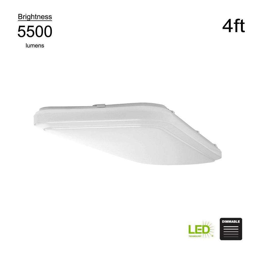 Hampton Bay Wraparound Lights Commercial Lighting The Home Depot Wrap Style 4 Ft X 1 5 Rectangular White 128 Watt Equivalent Integrated Led
