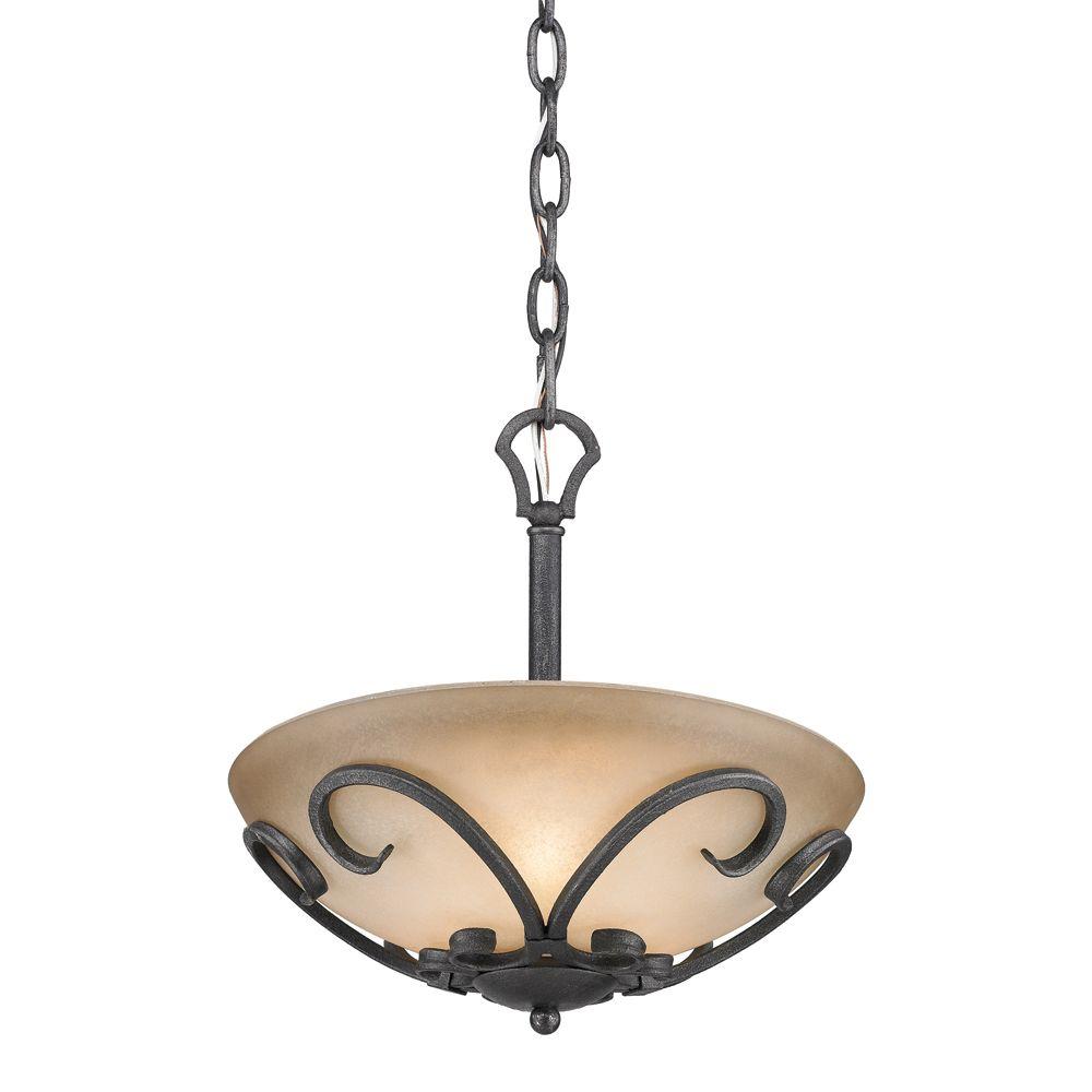 Golden Lighting Madera Collection 3 Light Black Iron Semi Flush Golden Lighting Madera Collection 3 Light Black Iron Semi Flush Mount Pendant Convertible