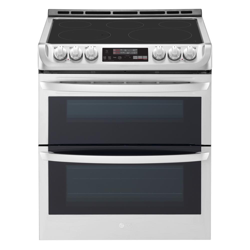 LG Electronics 7.3 cu. ft. Smart Double Oven Electric Range, Self-Cleaning, Convection and Wi-Fi enabled in Stainless Steel