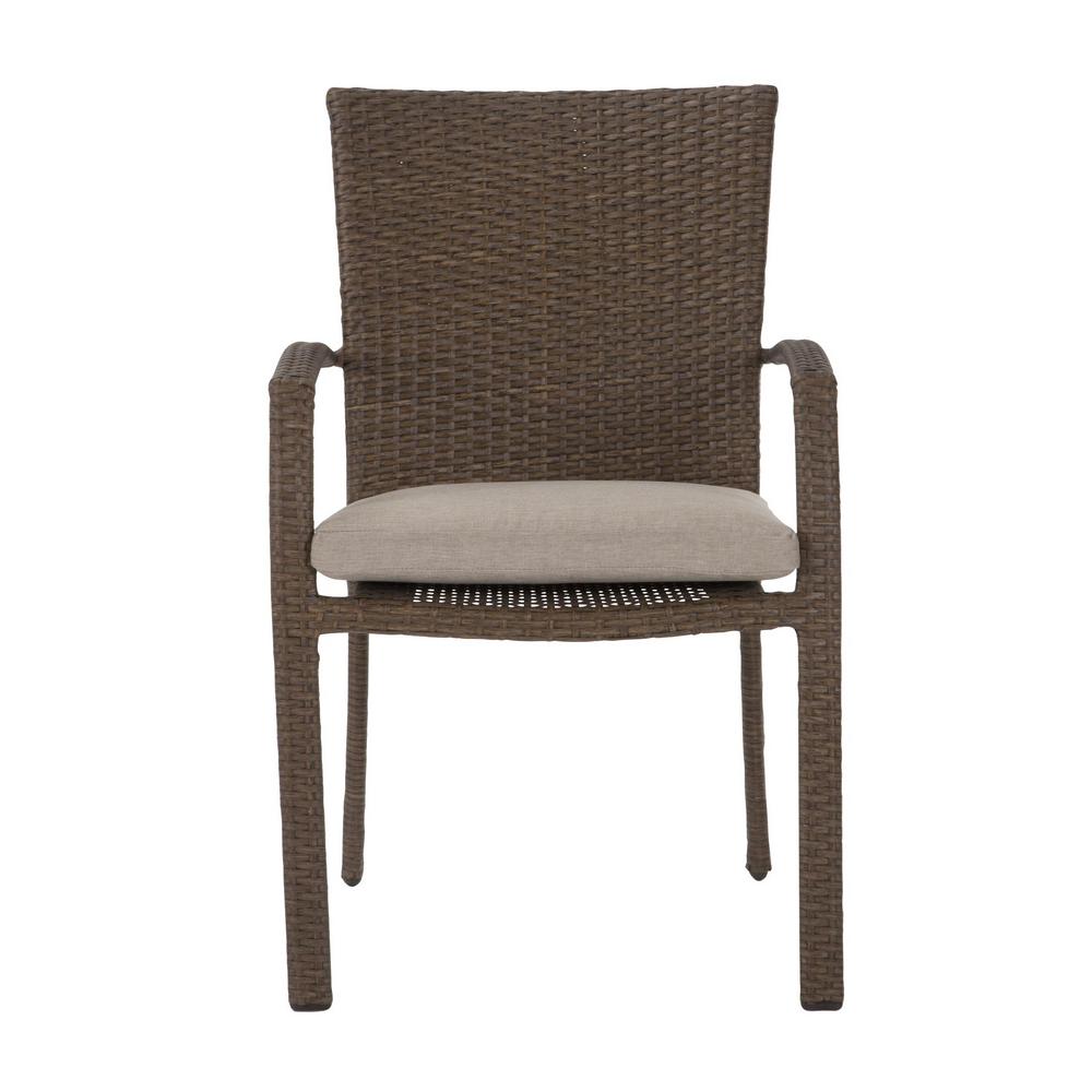 Cosco Lakewood Ranch Brown Steel Woven Wicker Intellifit Outdoor Patio Dining Chairs With Tan Cushions Set Of 6 Cosco Lakewood Ranch Brown Steel Woven Wicker Intellifit Outdoor Patio Dining Chairs With Tan Cushions Set Of 6
