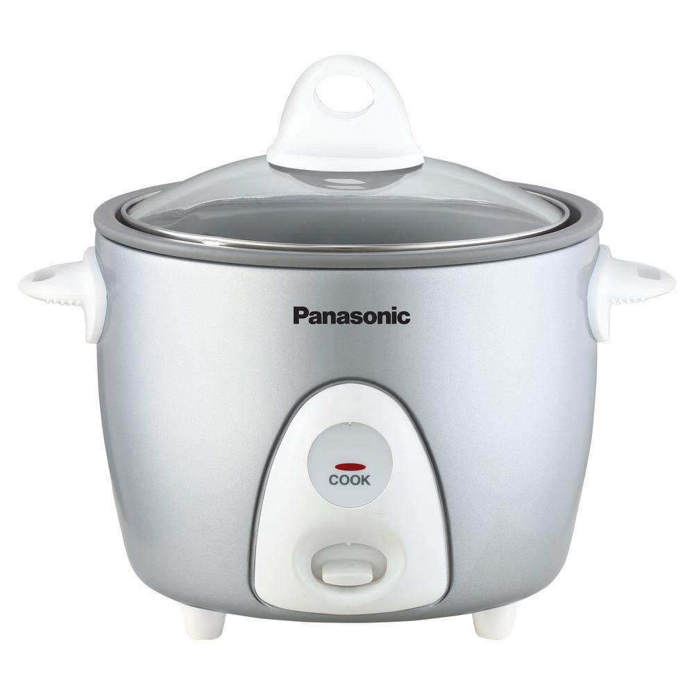 AROMA Simply 6Cup Stainless Steel White Rice Cooker with Measuring Cup