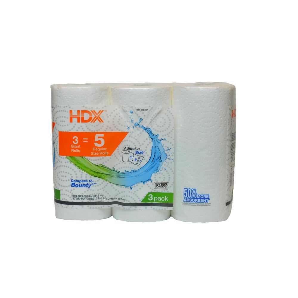 HDX Paper Towels  2 Ply 3 Rolls 22003 The Home  Depot 