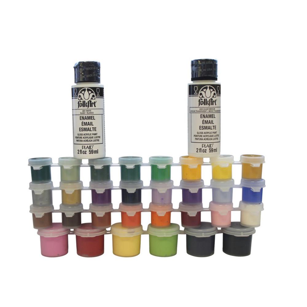 Download FolkArt 32 Color Enamel Paint Set-4211 - The Home Depot