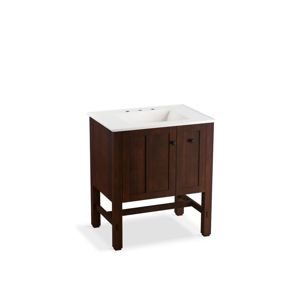 Kohler Tresham 30 In W X 21 7 8 D Vanity Woodland With Vitreous China Top White Basin