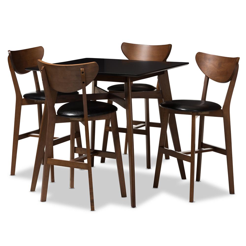 Baxton Studio Eline 5-Piece Black Pub Set-144-80758072-HD - The Home ... Baxton Studio Eline 5-Piece Black Pub Set-144-80758072-HD - The Home ...