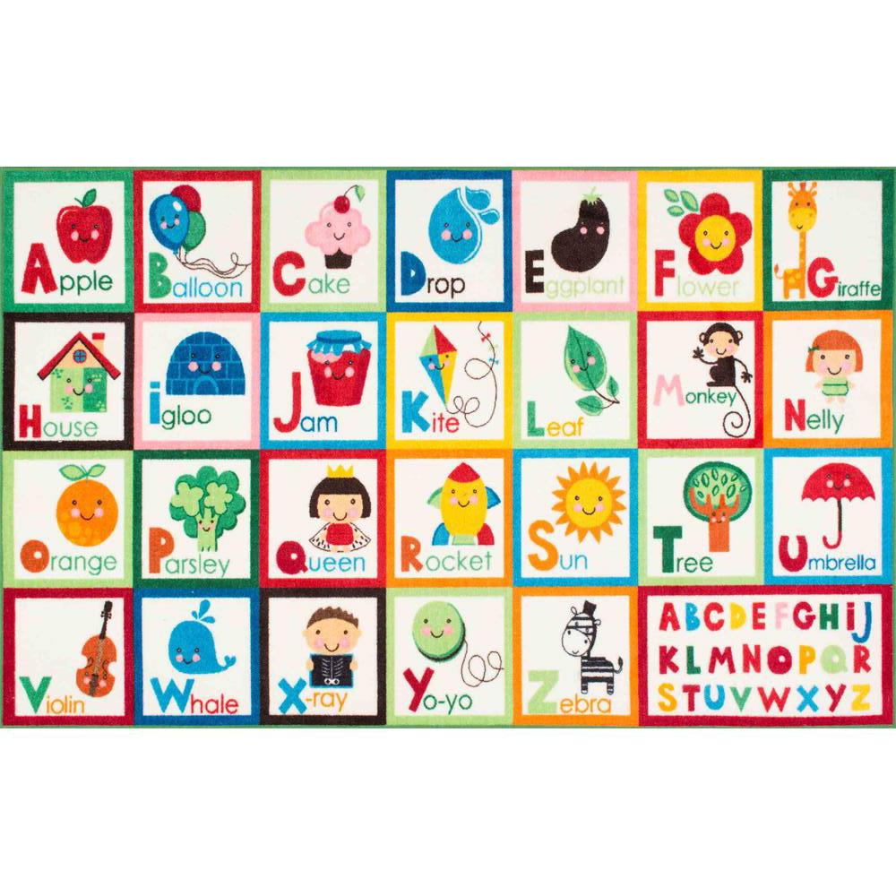 Alphabet Block Multi 5 ft. x 7 ft. Area Rug-MCGZ08A-5075 - The Home Depot