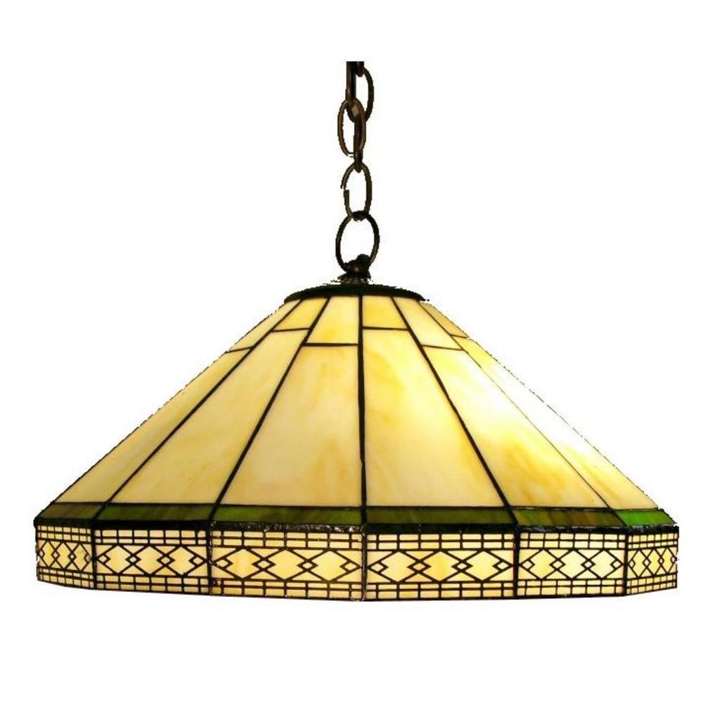 Warehouse Of Tiffany Roman 2 Light Brown Hanging Pendant P16257 Light Brown Hanging Pendant